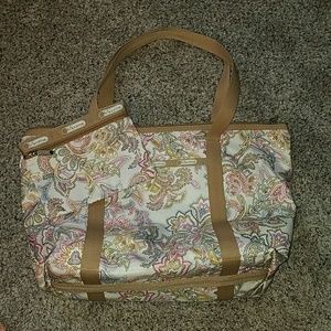 LeSportSac paisley tote and zip pouch